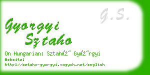 gyorgyi sztaho business card